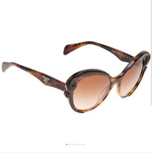 Prada Tortoise Baroque Butterfly Sunglasses